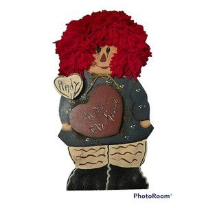 Raggedy Ann Wooden Plaque Doll